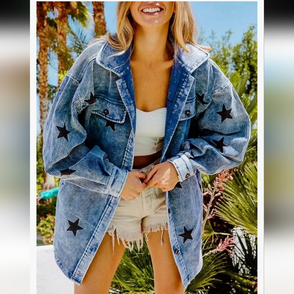 NWT BiBi Star Corduroy Shacket